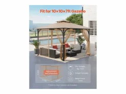 Cenador Y Quiosco|Carpa de Jardín SucceBuy Pantalla para Cenador de 305 x 305 x 213.5 cm (Malla Incluida)