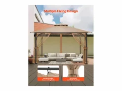 Cenador Y Quiosco|Carpa de Jardín SucceBuy Pantalla para Cenador de 305 x 305 x 213.5 cm (Malla Incluida)