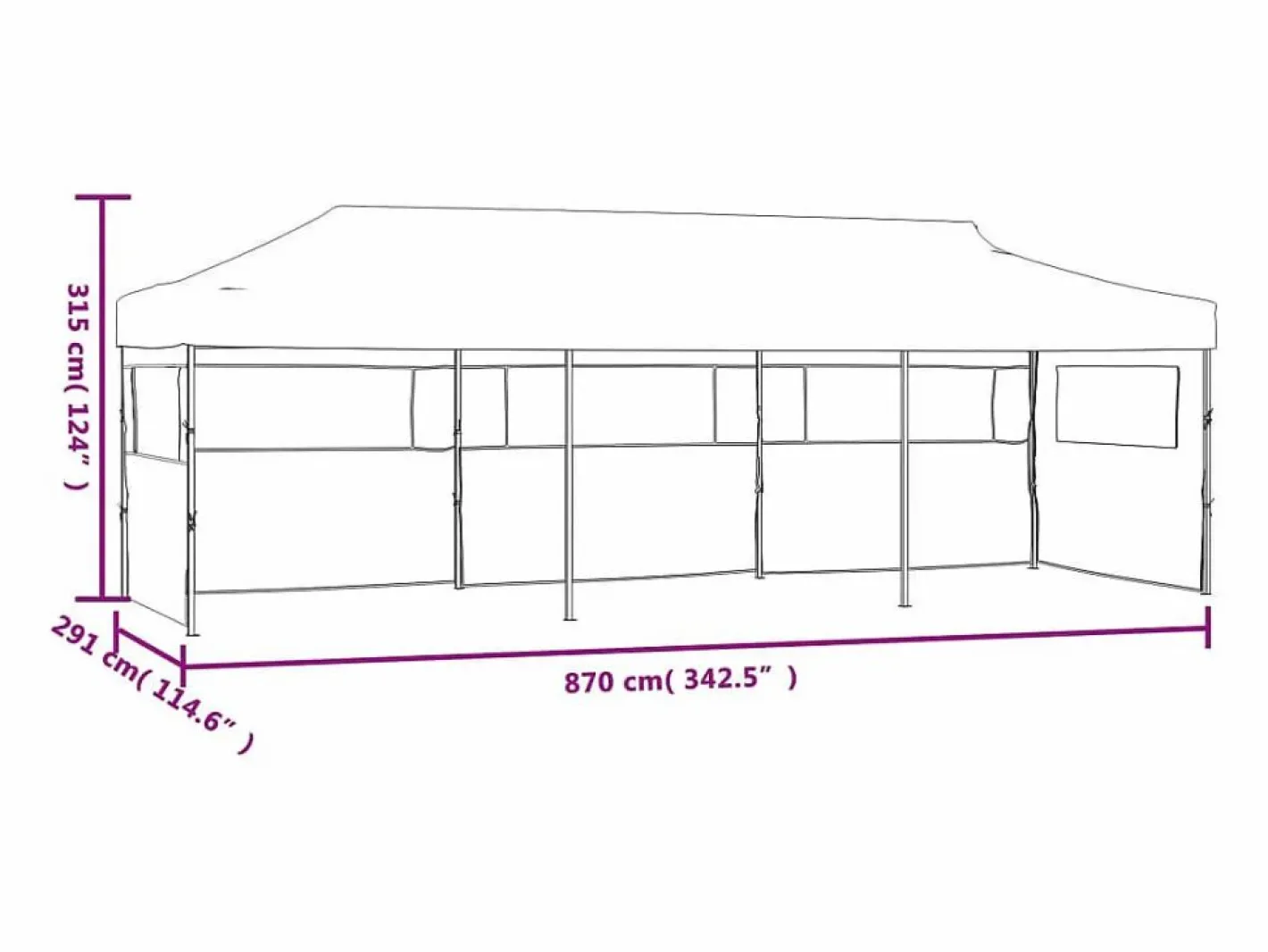 Carpa de recepción plegable emergente de color de 3 x 9 m con 5 paredes^ Best