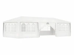 Carpa profesional para fiestas con paredes 90 g/m² 4x9 m ES303657 Blanco New