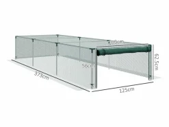 Carpa protectora para plantas con puerta con cremallera y malla antiinsectos para exteriores, color (125 x 373 x 62,5 cm) Verde Clearance