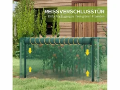 Carpa protectora para plantas con puerta con cremallera y malla antiinsectos para exteriores, color (125 x 373 x 62,5 cm) Verde Clearance