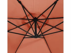 Carrickboy Sombrilla jardín voladiza con luces LED palo de acero terracota^Garden Furniture Clearance