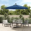 Garden Furniture Sombrilla|Carrickboy Sombrilla voladiza con luces LED y poste de acero azul 300 cm