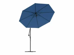Garden Furniture Sombrilla|Carrickboy Sombrilla voladiza con luces LED y poste de acero azul 300 cm