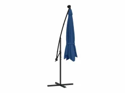 Garden Furniture Sombrilla|Carrickboy Sombrilla voladiza con luces LED y poste de acero azul 300 cm