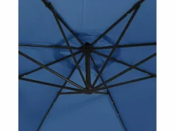 Garden Furniture Sombrilla|Carrickboy Sombrilla voladiza con luces LED y poste de acero azul 300 cm