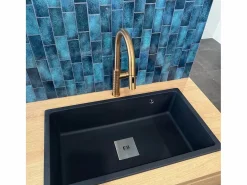 Essebagno Carrit fregadero 1 cuba grande solo 78x43.5 granito Negro Online