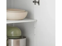 Sobuy Mueble Camarera|Carrito Auxiliar de Cocina con 2 Puertas 1 Cajón 1 Toallero y 4 Ruedas Carro de Servir Multiusos Armario de Cocina 74.5x 45,5 x 91 cm FKW119-WN ES