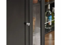 Sobuy Carrito Auxiliar de Cocina con 3 Estantes 1 Puerta y 4 Ruedas Carrito de Servir Multiusos 60 x 40 x 90 cm FKW75-SCH ES Negro Clearance