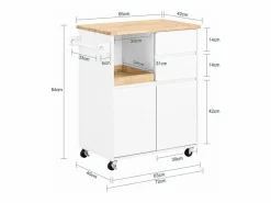 Sobuy Mueble Camarera|Carrito Auxiliar de Cocina con 2 Cajones FKW123-WN ES