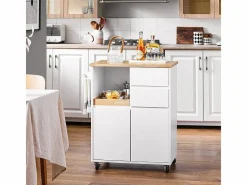 Sobuy Mueble Camarera|Carrito Auxiliar de Cocina con 2 Cajones FKW123-WN ES