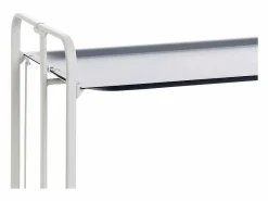 Carrito auxiliar plegable con ruedas - Estructura metálica blanca, 2 estantes laminados – 72*66*43 cm - BAUHAUS^Don Hierro New
