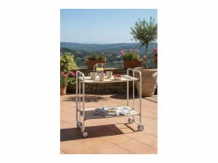 Don Hierro Carrito auxiliar plegable con ruedas - Estructura metálica gris, 2 estantes laminados color Haya – 72*66*43 cm - BAUHAUS Color natural claro Best