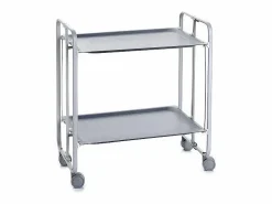 Don Hierro Carrito auxiliar plegable con ruedas - Estructura metálica gris, 2 estantes laminados color gris – 72*66*43 cm - BAUHAUS Gris claro Discount