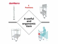 Don Hierro Carrito auxiliar plegable con ruedas - Estructura metálica blanca, 2 estantes laminados Decorado Círculos – 72*66*43 cm - BAUHAUS Multicolor