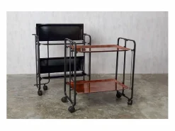 Don Hierro Carrito auxiliar plegable con ruedas - Estructura metálica negra, 2 estantes laminados s – 72*66*43 cm - BAUHAUS Negro