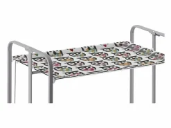 Don Hierro Carrito auxiliar plegable con ruedas - Estructura metálica gris, 2 estantes laminados decorado Buhos – 72*66*43 cm - BAUHAUS Multicolor Outlet