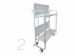 Don Hierro Carrito auxiliar plegable con ruedas - Estructura metálica gris, 2 estantes laminados decorado Buhos – 72*66*43 cm - BAUHAUS Multicolor Outlet
