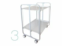 Don Hierro Carrito auxiliar plegable con ruedas - Estructura metálica gris, 2 estantes laminados decorado Buhos – 72*66*43 cm - BAUHAUS Multicolor Outlet