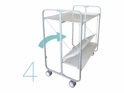 Don Hierro Carrito auxiliar plegable con ruedas - Estructura metálica gris, 2 estantes laminados decorado Buhos – 72*66*43 cm - BAUHAUS Multicolor Outlet