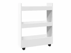 Carrito de almacenaje estrecho de 3 niveles de madera de ingeniería blanca^vidaxl Clearance