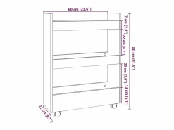 Carrito de almacenaje estrecho de 3 niveles de madera de ingeniería blanca^vidaxl Clearance