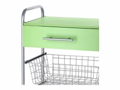 Don Hierro Mueble Camarera|Carrito de cocina ALESIA Pistacho, 3 cestas, cajón y encimera color pistacho