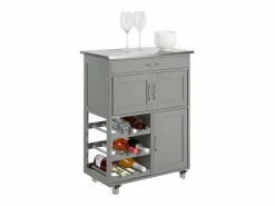 Carrito de Cocina Carrito de Servir con 3 Puertas y 1 cajón L67cmxH87cmxD38cm FKW45-HG ES^Sobuy Best