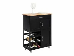 Sobuy Mueble Camarera|Carrito de Cocina Carrito de Servir con 3 Puertas y 1 cajón L67cmxH87cmxD38cm FKW45-SCH ES