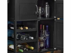 Sobuy Mueble Camarera|Carrito de Cocina Carrito de Servir con 3 Puertas y 1 cajón L67cmxH87cmxD38cm FKW45-SCH ES