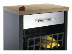 Carrito de cocina, carrito verdulero - color Negro, Inox, Olmo - 93*48*34 cm - KARA^Don Hierro Sale