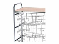 Don Hierro Mueble Camarera|Carrito de cocina, carrito verdulero - 4 cestas de gran capacidad - Gris aluminio, Haya - 86*44*30 cm - BEECH