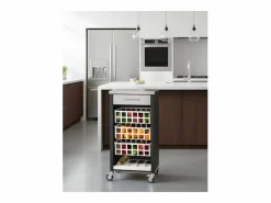 Don Hierro Carrito de cocina, carrito verdulero – , Inox - 93*48*34cm - MOHER Negro Discount