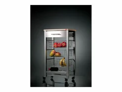 Carrito de cocina con ruedas APRIL – Mueble auxiliar elegante con cestas, cajón y botellero^Don Hierro