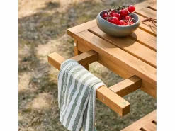 Sweeek Carrito de cocina exterior de madera con ruedas madera Marru00f3n New