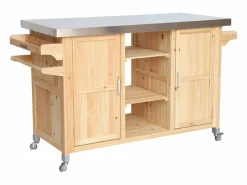 Carrito de cocina exterior de madera de abeto 130cm con asas, 7^Sweeek New