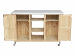 Carrito de cocina exterior de madera de abeto 130cm con asas, 7^Sweeek New