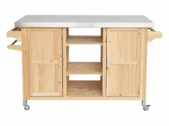 Carrito de cocina exterior de madera de abeto 130cm con asas, 7^Sweeek New