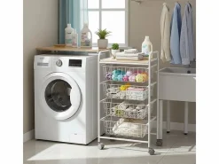 Carrito de Cocina FIESTA con 4 Cestas Extraíbles – Mueble Auxiliar Versátil, y Haya^Don Hierro Discount