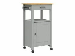 vidaxl Carrito de cocina MONZA madera maciza de pino 48x40x88,5 cm Gris Online