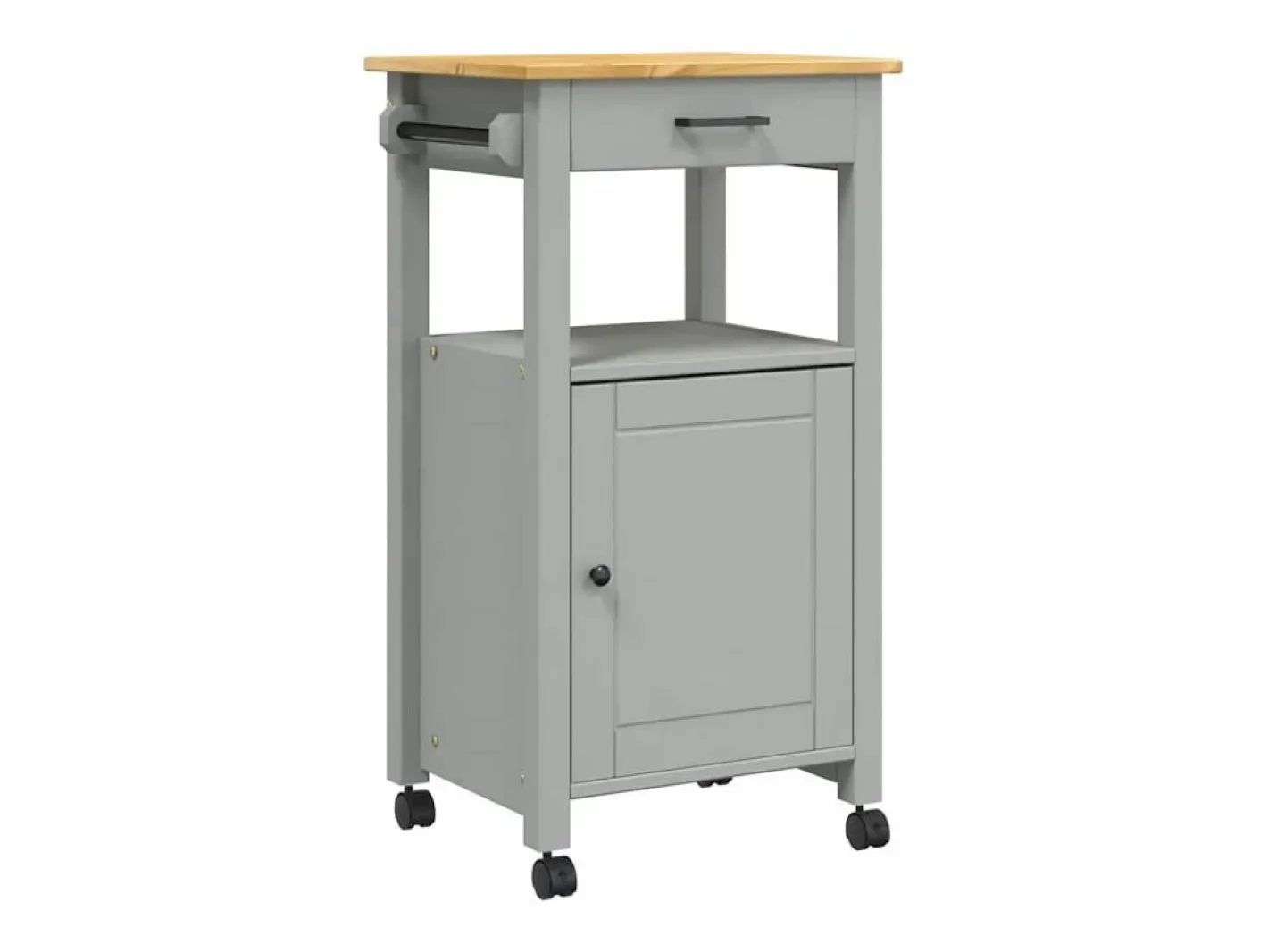 vidaxl Carrito de cocina MONZA madera maciza de pino 48x40x88,5 cm Gris Online