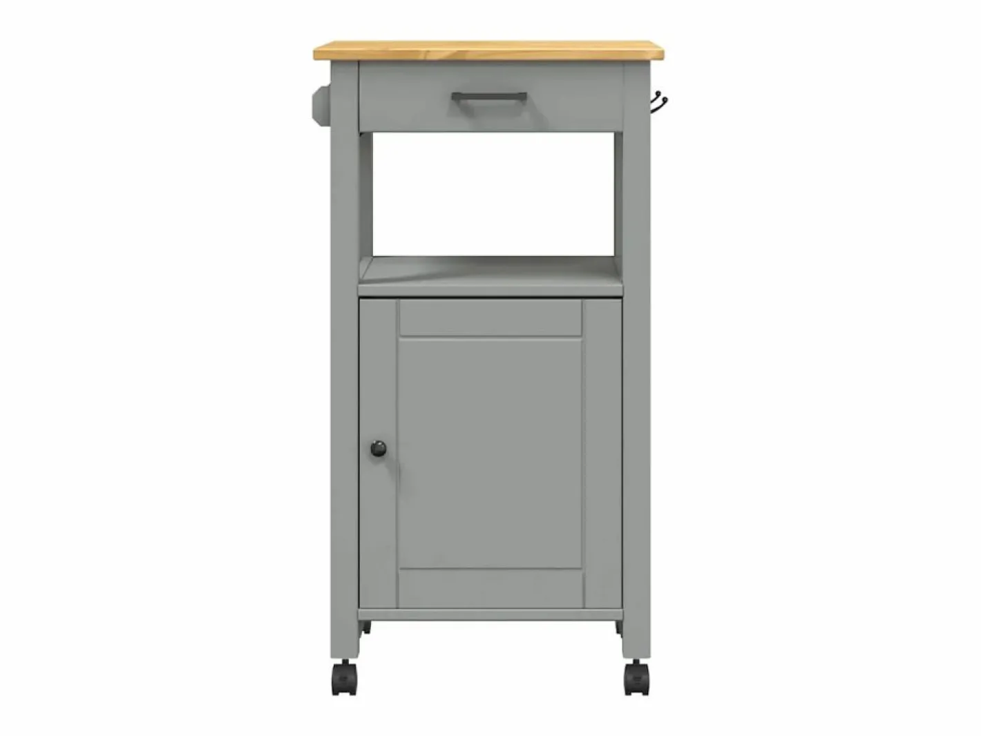 vidaxl Carrito de cocina MONZA madera maciza de pino 48x40x88,5 cm Gris Online