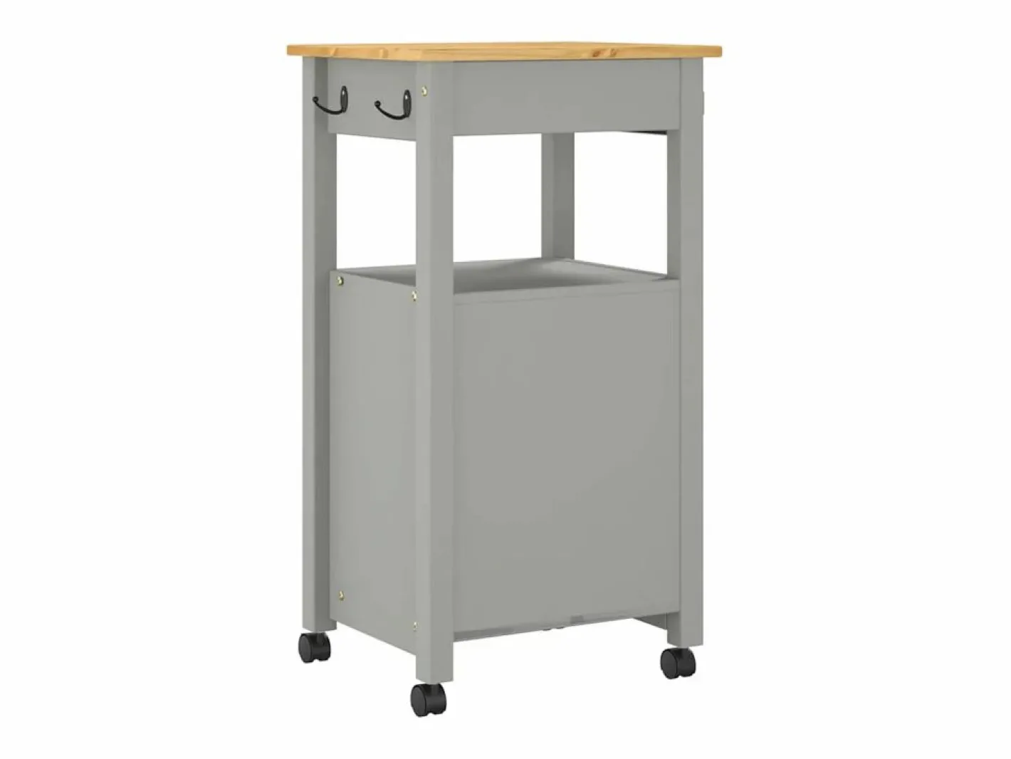 vidaxl Carrito de cocina MONZA madera maciza de pino 48x40x88,5 cm Gris Online