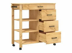 vidaxl Carrito de cocina MONZA madera maciza de pino 84x40x88,5 cm Color natural claro Best