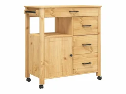 Carrito de cocina MONZA madera maciza de pino 84x40x88,5 cm^vidaxl Sale