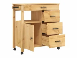 Carrito de cocina MONZA madera maciza de pino 84x40x88,5 cm^vidaxl Sale
