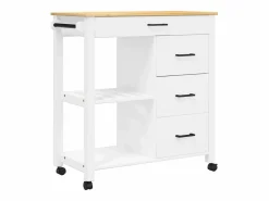 vidaxl Mueble Camarera|Carrito de cocina MONZA madera maciza de pino 84x40x88,5 cm