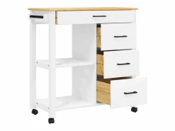 vidaxl Mueble Camarera|Carrito de cocina MONZA madera maciza de pino 84x40x88,5 cm
