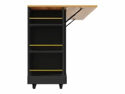 Carrito de cocina móvil con 2 puertas y 2 cajones, isla con veta de madera, - para cocinas y salones^OKWISH Best